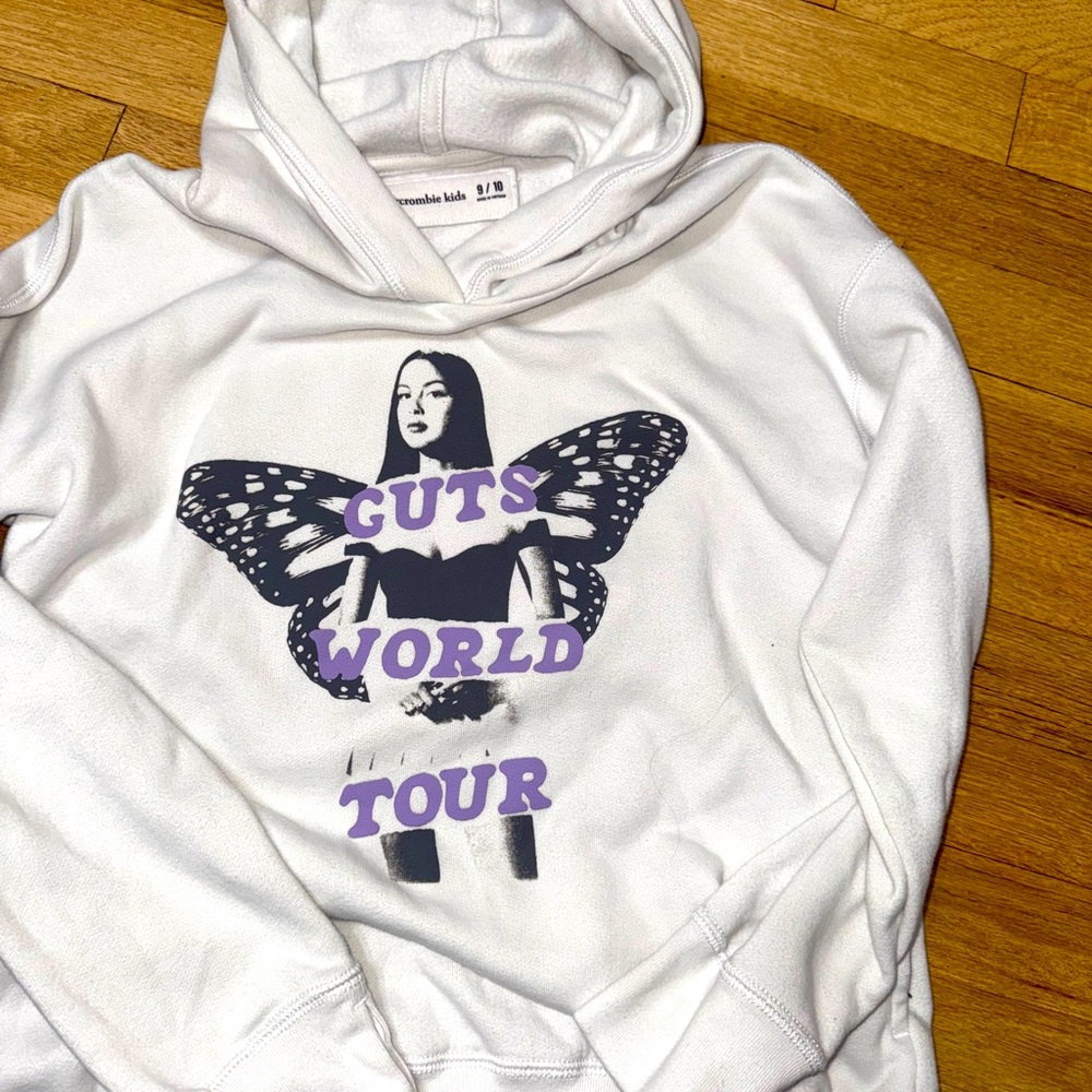 Abercrombie kids White Hoodie with Olivia Rodrigo Print